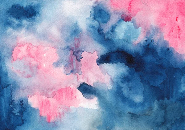 Abstraktes Aquarell blau und rosa Textur. Hintergrund für Design — Stockfoto