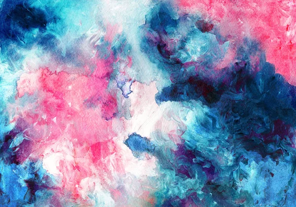 Abstrakt akvarell blå och rosa konsistens. Bakgrunden för design — Stockfoto