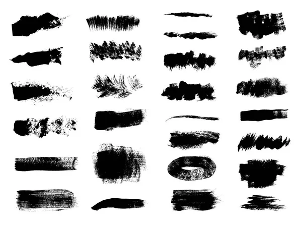 Set of hand-drawn acrylic vector brushes. Grunge brushes — Stock Vector