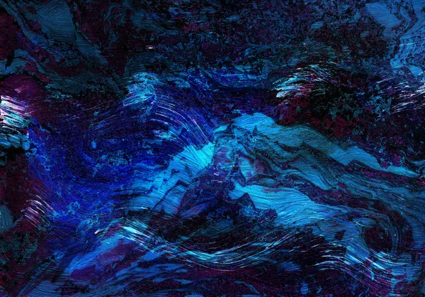 Abstrakte Blaue Und Schwarze Acryltextur Dunkler Acryl Hintergrund Für Das — Stockfoto