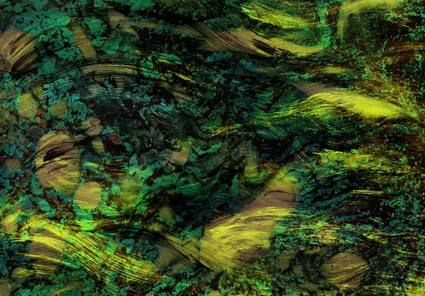 Abstracte Geel Groen Zwart Acryl Textuur Donkere Acryl Achtergrond Voor — Stockfoto