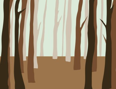 Modern soyut orman manzarası. Vektör illüstrasyonu