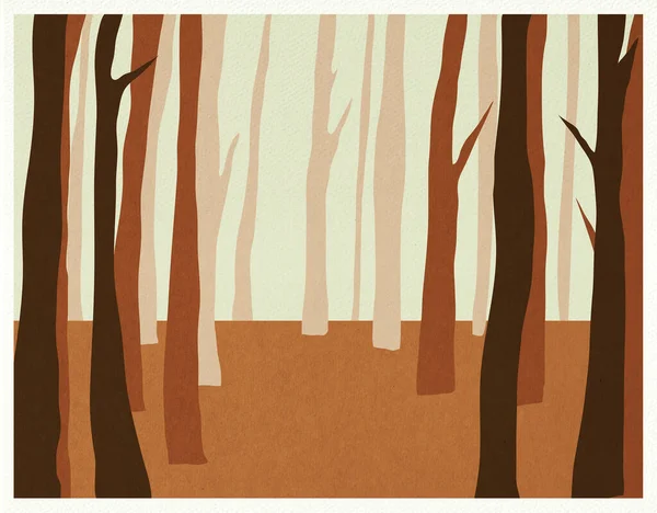 Modern abstract forest landscape. Abstract textured illustration