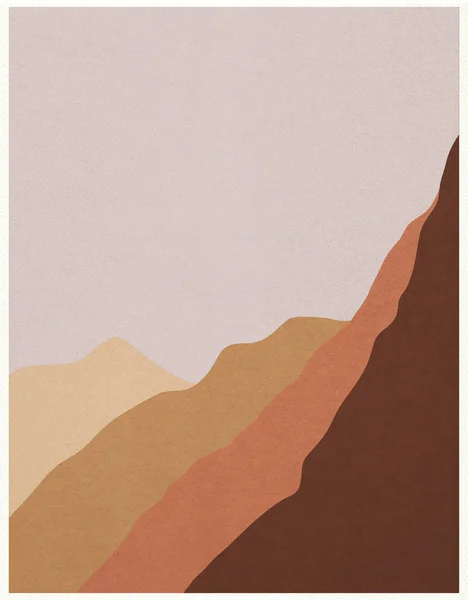 Modern abstract landscape. The sky, the mountains. Abstract textured illustration