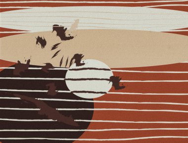 Modern soyut arka plan. Kahverengi, pembe ve beyaz çizgili arka plan