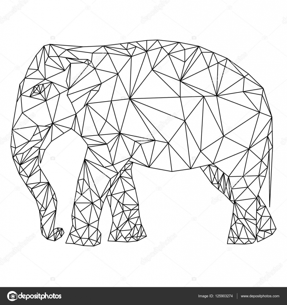 Elefant abstrakter geometrischer Polygonvektor   Vektorgrafik ...