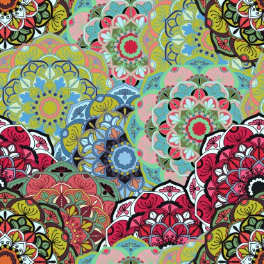 Sorunsuz yuvarlak süsleme desen baskı kumaş ya da kağıt almak için. Elle çizilmiş arka plan. Tasarımınız için öğeleri.