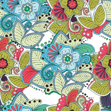 Sorunsuz çiçek süsleme desen baskı kumaş ya da kağıt almak için. Elle çizilmiş arka plan. Tasarımınız için öğeleri.