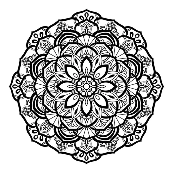 Mandala decorativa isolada sobre fundo branco. Ornamento indiano. Ilustração vetorial. Fundo desenhado à mão. Elementos para o seu design . — Vetor de Stock