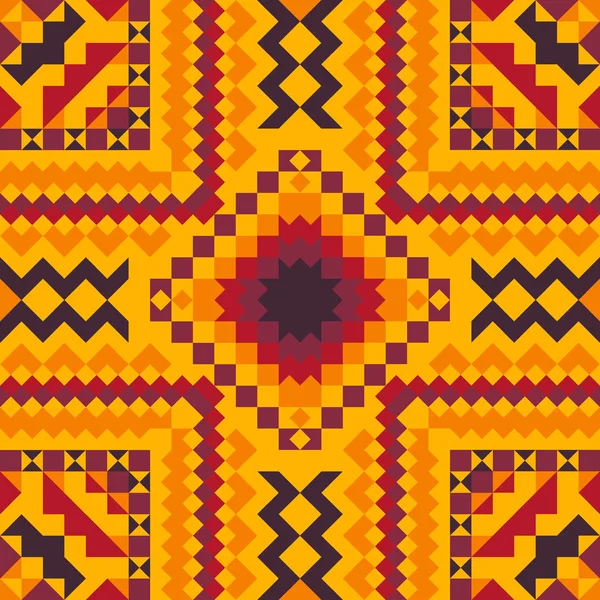 Conjunto de padrão sem costura vetorial tribal. Arte abstrata asteca extravagante impressão geométrica. Um cenário étnico hipster. Papel de parede, design de pano, tecido, papel, capa, modelo de design têxtil . —  Vetores de Stock