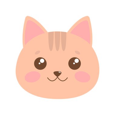 Şirin kedi surat. vektör illüstrasyonu