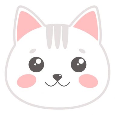 Şirin kedi surat. vektör illüstrasyonu