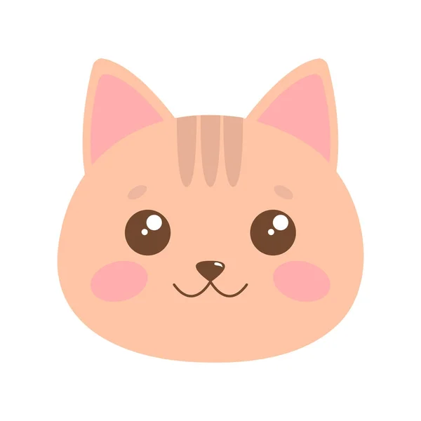 可愛い猫の顔 ベクターイラスト — ストックベクタ