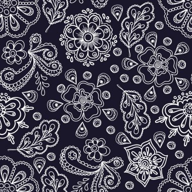 Kusursuz çiçek deseni. Vektör illüstrasyonu