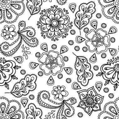 Kusursuz çiçek deseni. Vektör illüstrasyonu
