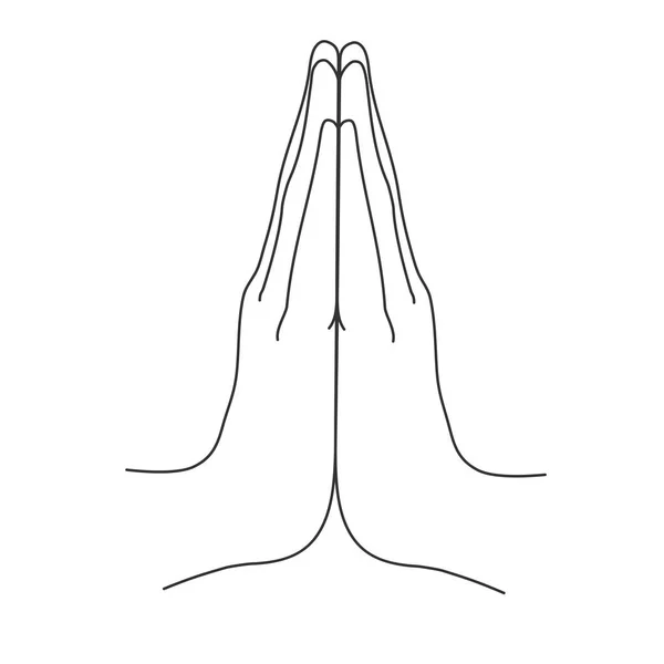 Mudra Namaste Händer Vektor Illustration — Stock vektor