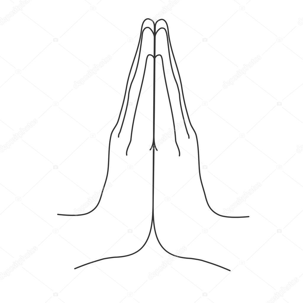 Mudra. Namaste. Hands vector illustration