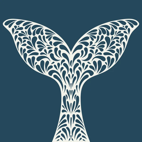 Queue Baleine Ornement Illustration Vectorielle Artistique Pour Tatouage Impression Shirt — Image vectorielle