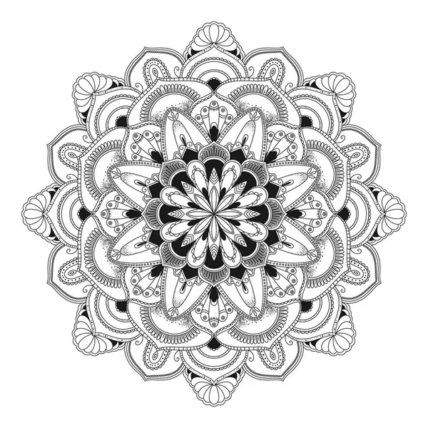 Mandala Aislado Sobre Fondo Blanco Elementos Decorativos Vintage Islam Árabe — Vector de stock