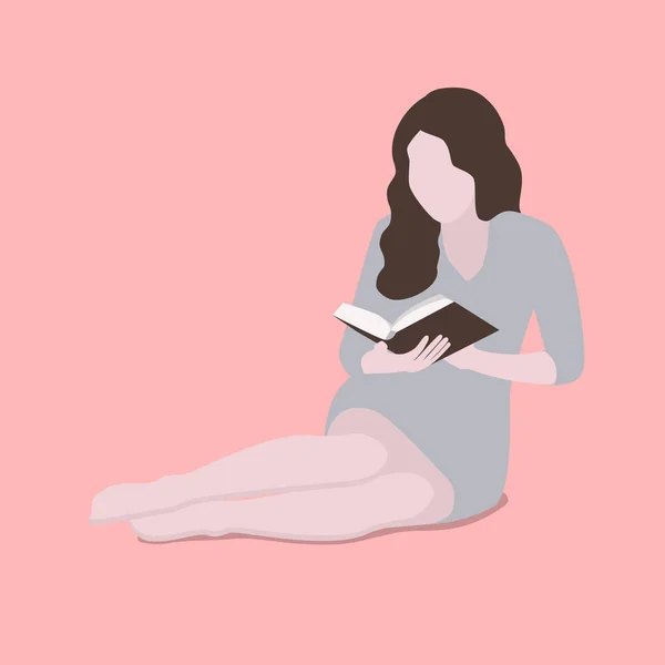 Ragazza Che Legge Libro Illustrazione Vettoriale — Vettoriale Stock