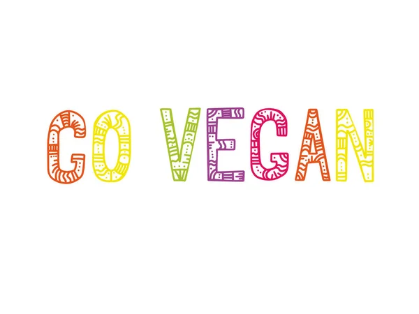 Frase Ornata Disegnata Mano Vegan Illustrazione Vettoriale — Vettoriale Stock