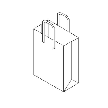 Beyaz arka planda izole edilmiş bir kese kağıdı. Vektör illüstrasyonu