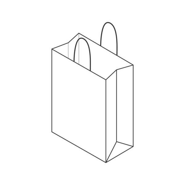 Modèle Sans Couture Avec Sac Papier Isométrique Isolé Sur Fond — Image vectorielle