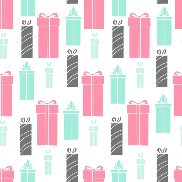 Seamless Pattern Gift Boxes Vector Illustration — Stock Vector