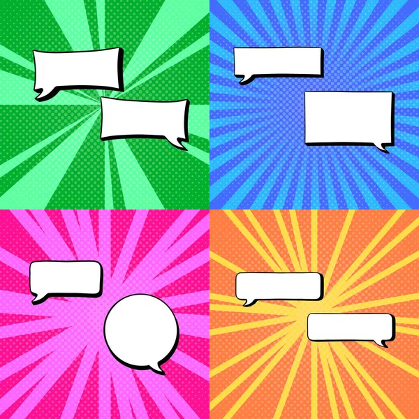 Collection of speech bubbles dialogue on bright background — Stock Vector
