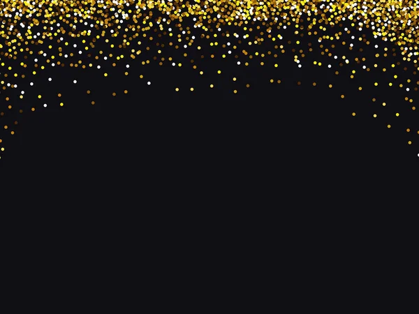 暗い背景に隔離された黄金のフラットコンフェッティ — ストックベクタ