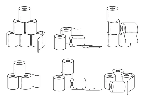 여러 집단의 화장지 두루마리 수집 — 스톡 벡터