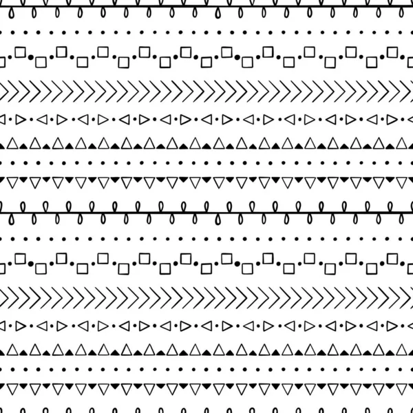 Patrón simple dibujado a mano con adorno geométrico — Archivo Imágenes Vectoriales