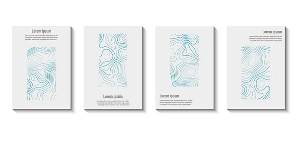 Abstract topographic brochure design templates collection