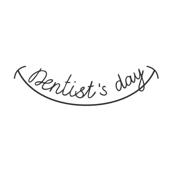 Dzień Dentysty Napisy Kartki Okolicznościowe Ilustracja Wektora — Wektor stockowy