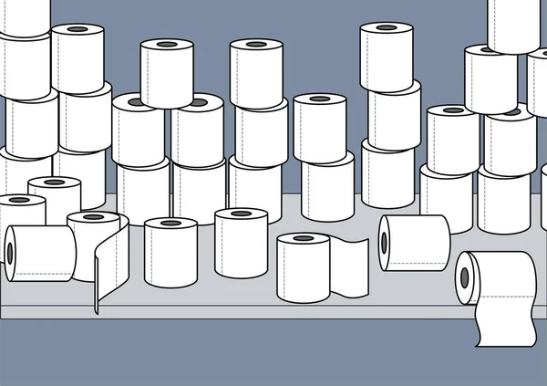 Papel Higiénico Estante Tienda Ilustración Vectorial — Archivo Imágenes Vectoriales