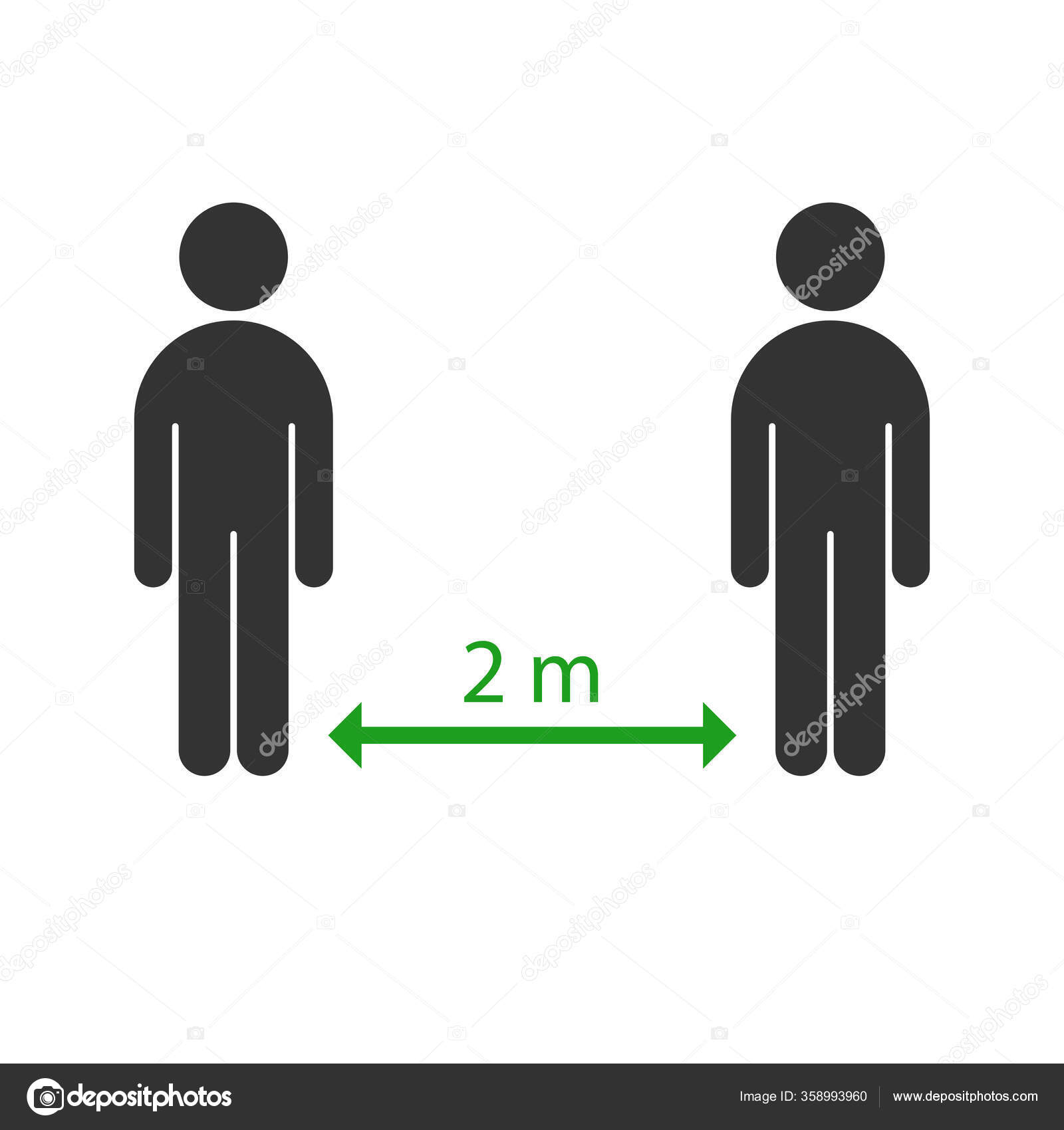 Symbol Keeping Distance People Vector Illustration Stock Vector Image ...