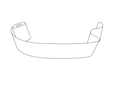 Sökülmemiş tuvalet kağıdı rulosu, mesaj için yer var. Vektör illüstrasyonu