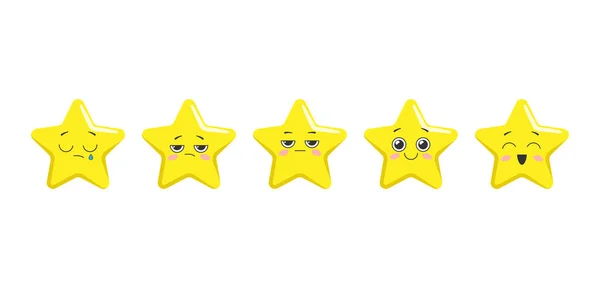 Κλίμακα Αξιολόγησης Πέντε Χαριτωμένα Κίτρινα Αστέρια Αποφοίτηση Της Διάθεσης Από — Διανυσματικό Αρχείο