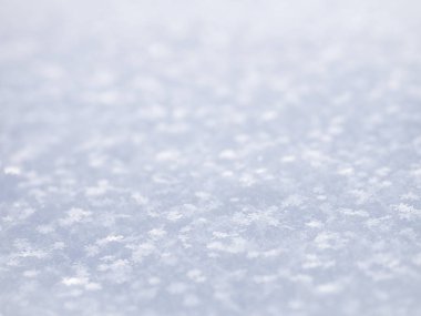 ön planda netlik ile taze kar taneleri kar yüzeyi üzerine düştü