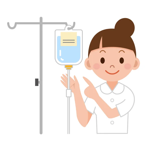 Nurse preparing IV drip — Stock Vector