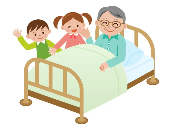 Kinder, die Ihre Großeltern besuchen — Stockvektor