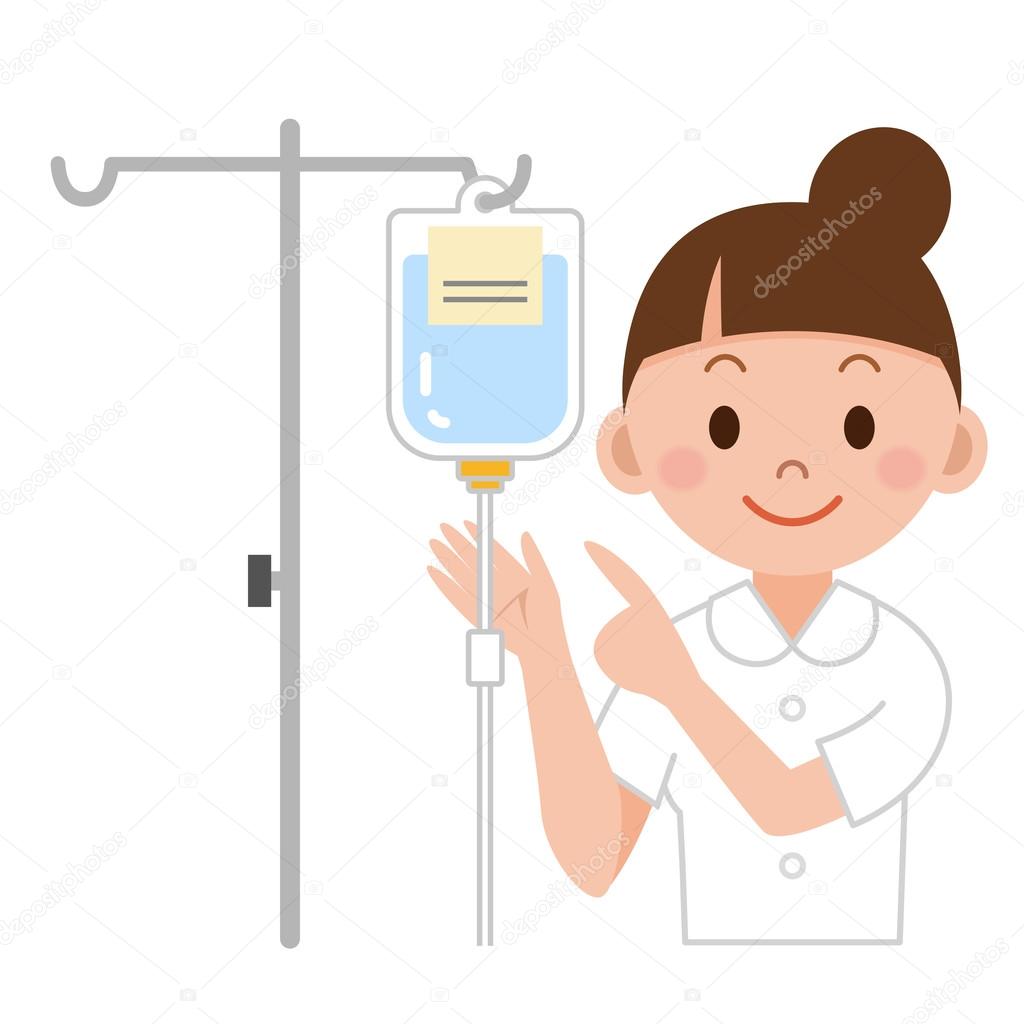 Nurse preparing IV drip