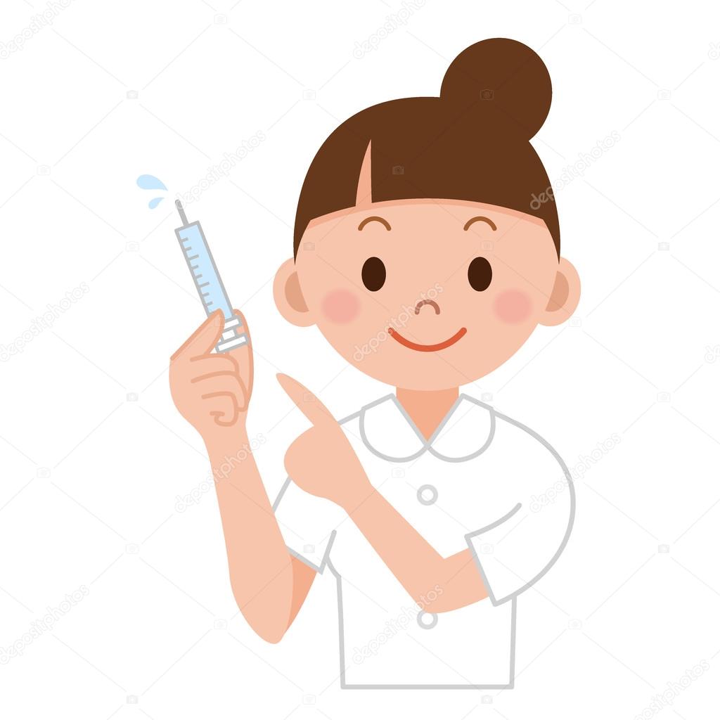 Young nurse ready to make an injection Stock Vector Image by ©ankomando  #124835122