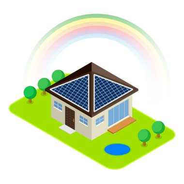 Eco house izole 3d konsept