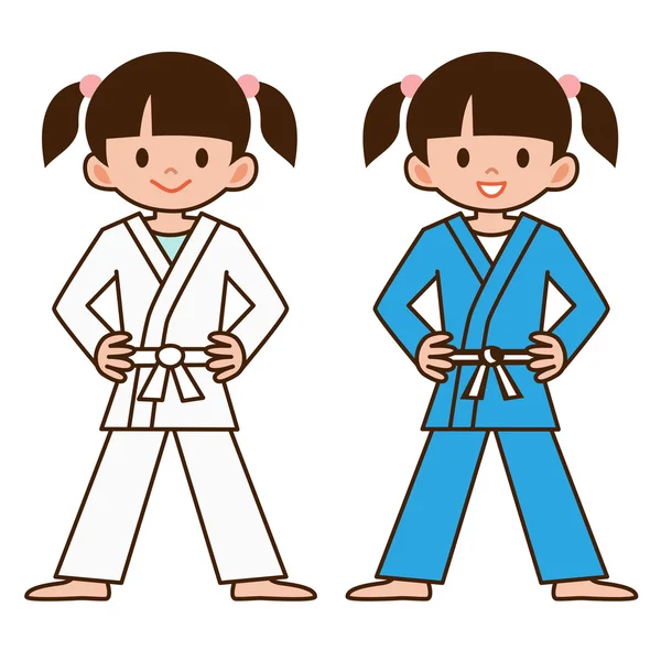 Chica a judo — Vector de stock