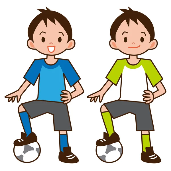 Boy playing football — Stock Vector