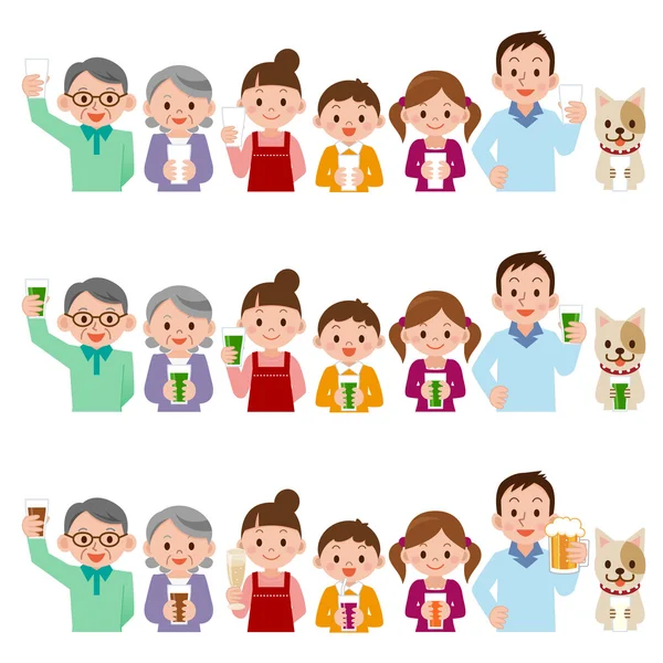 İnsanlar çok çeşitli içecekler ile