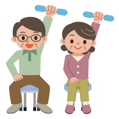 Üst düzey çift bir dumbbell egzersiz yaparak