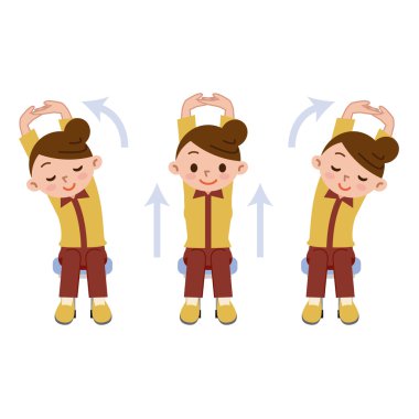 Genç kadın bir streç vardır