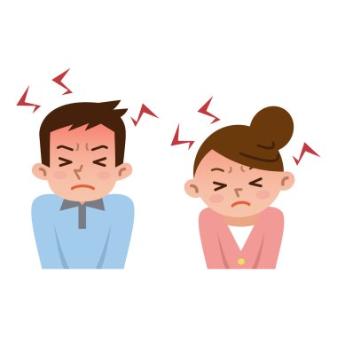 Men and women to be frustrated by stress clipart